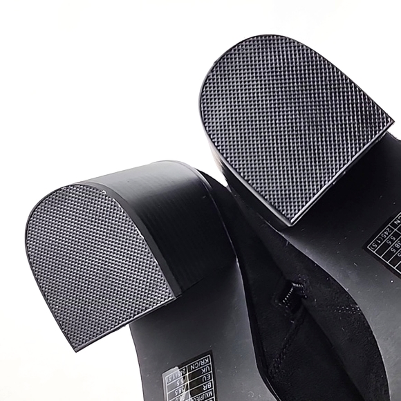 Forever 21 Black Faux Suede Heeled Lace Up Ankle Boots Side Zipper Size 7.5 - Picture 15 of 16